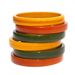 Vegetable dyed wooden bangles sets